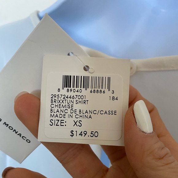 Club Monaco White Blouse New Size XS - Picture 3 of 3